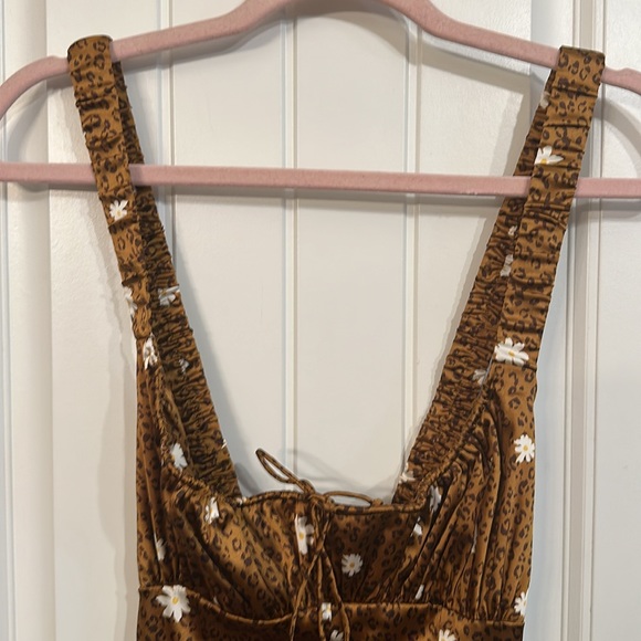 For Love and Lemons Tawney Mini Slip Dress Cheetah Size Small - Picture 3 of 11